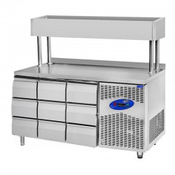  CSA CS-TEK 3-700-YM Yükseltilmiş Make Up Buzdolabı, 9 Çekmeceli, 474 L